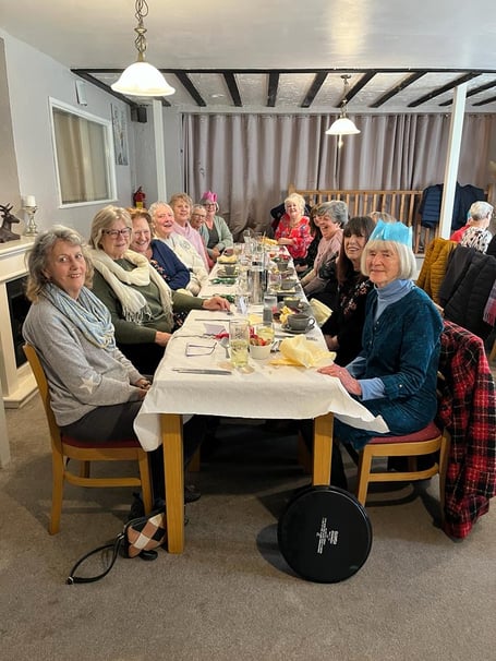 The photo shows some of the members of Wyesham WI at the Christmas lunch.