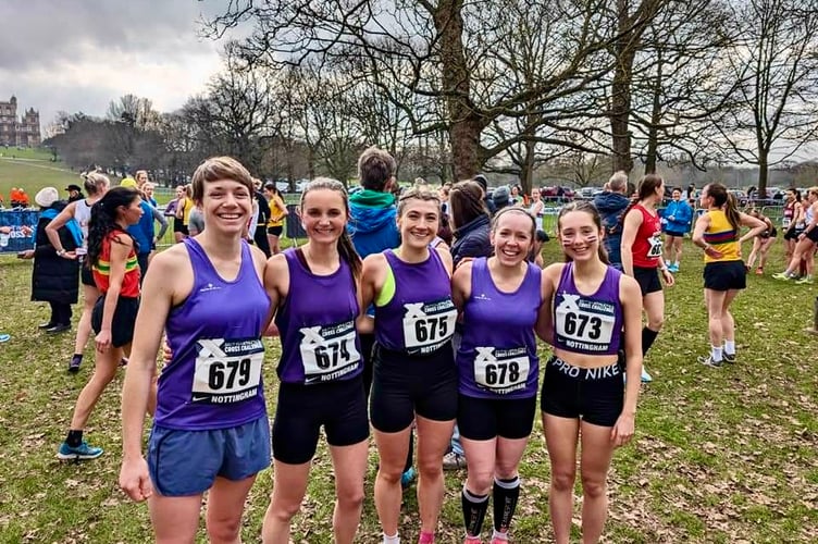 Vicky Roberts, second from right, with her East Wales team