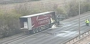 A lorry fire on the M5 has caused long delays for motorists