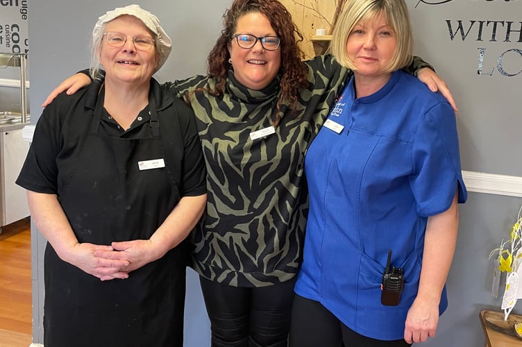 Jane Matthews (left) and Julie Fluck (right) with manager Karla Tutton.