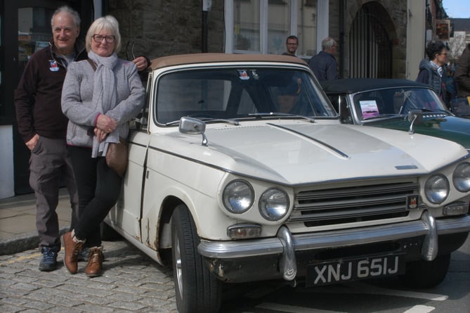 Paul and Barbara Griffith show off their 1970 Triumph Vitesse which theyÕve owned for 12 years.