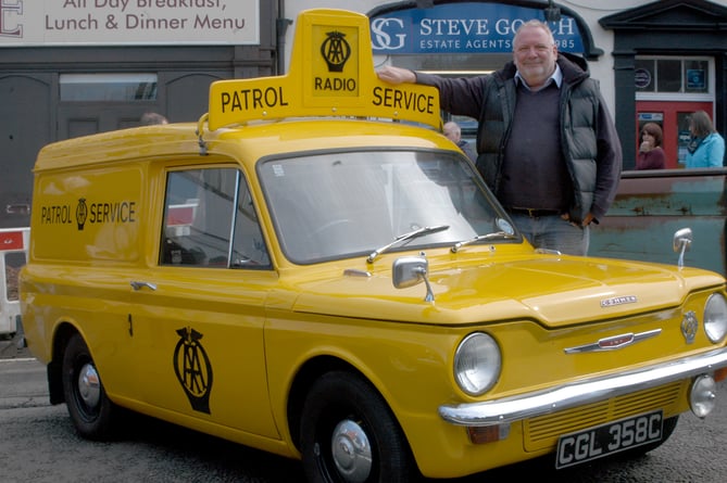 Andy Smith with his 1965 Commer Imp AA vehicle.