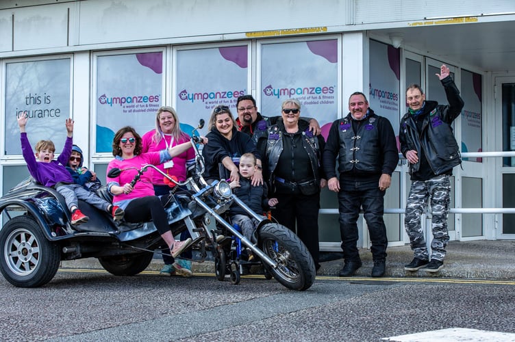 Representatives of Caldicot Motorcycle Club and Gympanzees at Aust