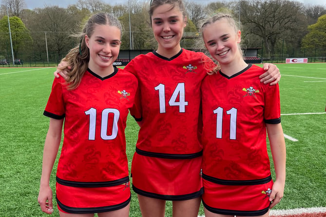 Florrie Taylor, Zoë Cripwell and Freya Taylor represented Wales U20s
