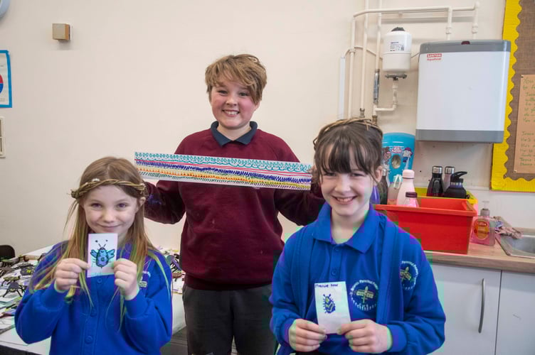 The pupils produced African-themed patterns and insect drawings.