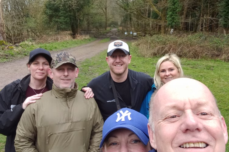 'Agony of De Feet' on their 10 mile practice walk on Sunday, April 7. 