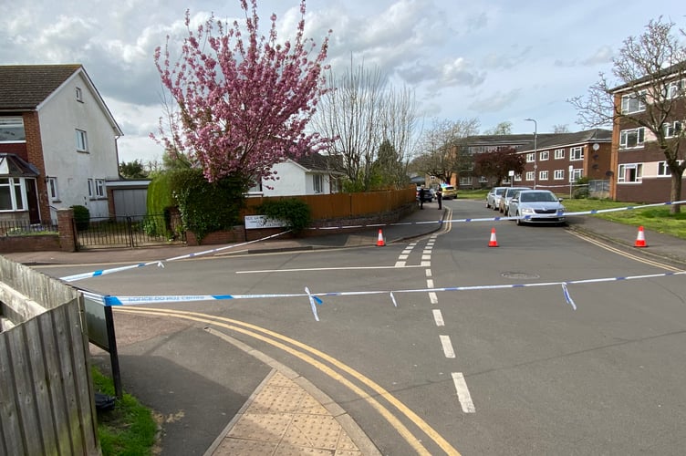 Part of the road was cordoned off