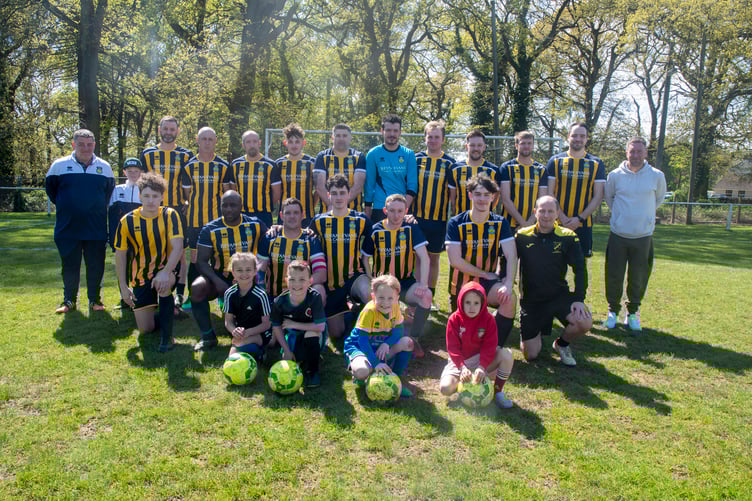 Finalists Tidenham with their mascots.