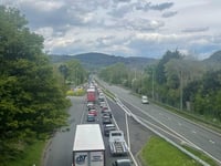 A40 southbound closed near Monmouth after accident