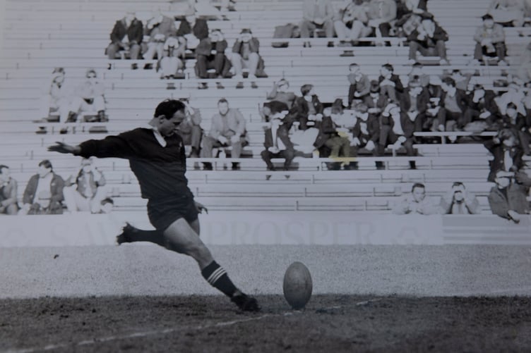 Navy V's RAF 1984; Gerry Price during the match.