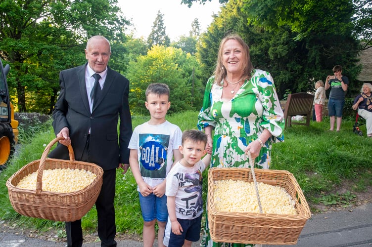 Gerald Creswick and Margaret Saunders with her grandchildren Alfie and Ronnie