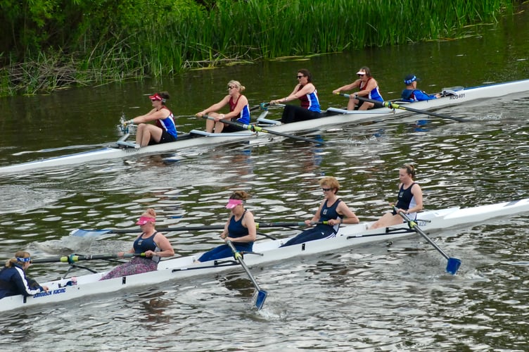 Two fours race on the Wye