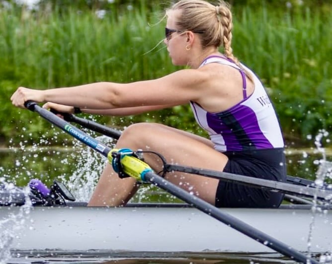 Violet Holbrow-Brooksbank in action. Photo: Wycliffe Rowing