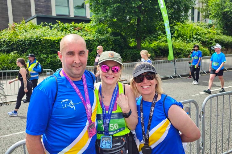 Rich Wonson, Sian Fielding and Julia Gee at the Swansea Bay race