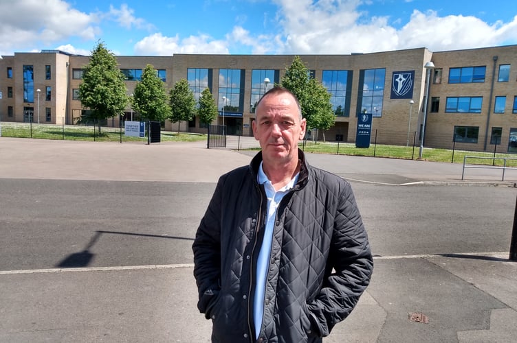 Parent Kevin Price outside Caldicot School.