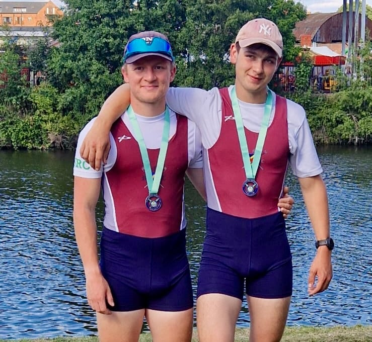Ben Morgan and George Knight won double sculls on both days at Stourport. Photo: Monmouth RC