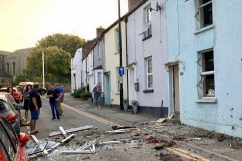 The aftermath of the blast