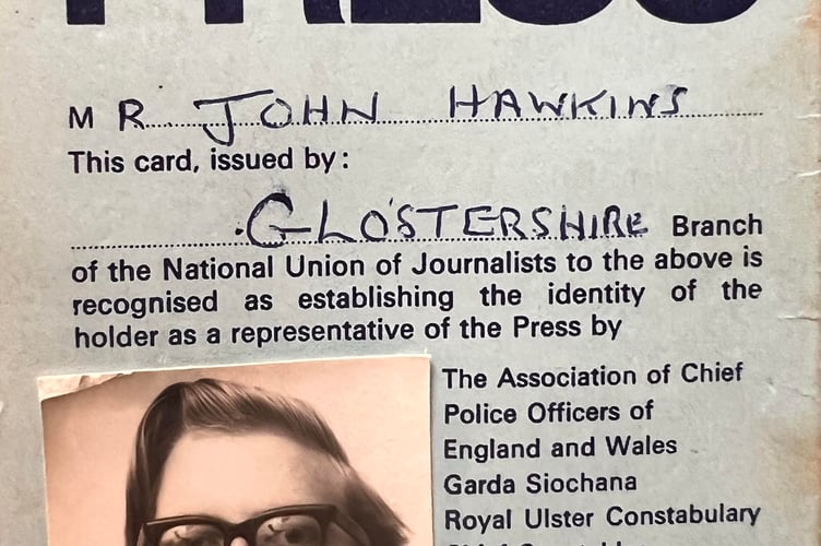 John Hawkins aged 20 image on his 1971 press card
