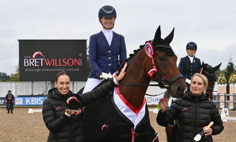 Bryony Goodwin on Dion II after winning the International Advanced Medium Silver Championship at the British Dressage Championships