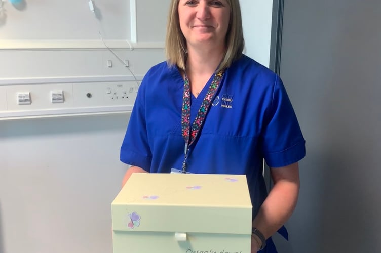 Midwife Louise with memory box