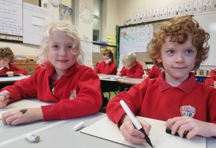 Year Two/Three pupils in Sycamore class at Westbury School.