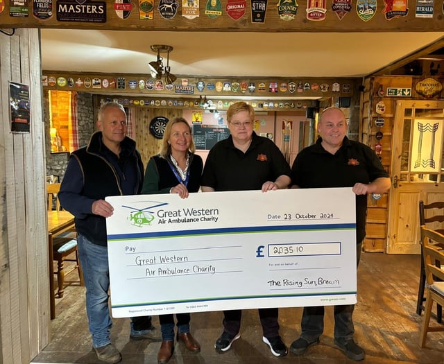 Generous locals  of Bream pub raise cash for air ambulance service