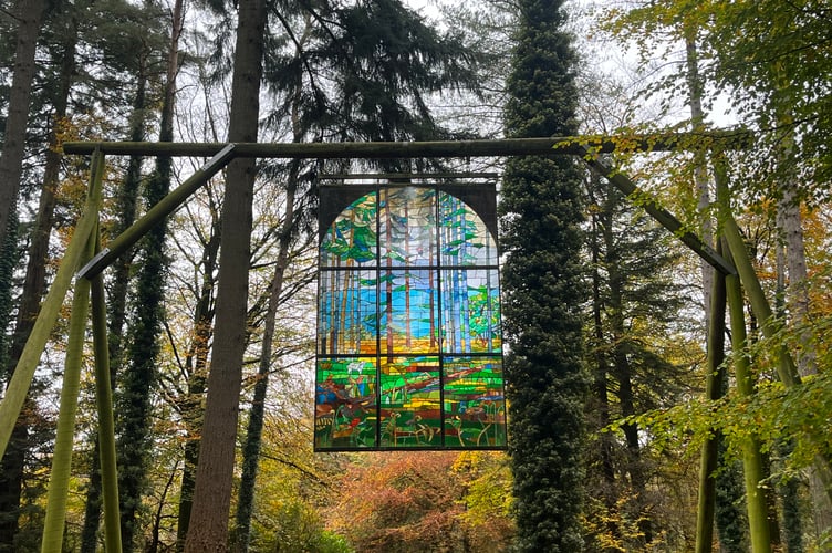 Stained glass window near Speech House