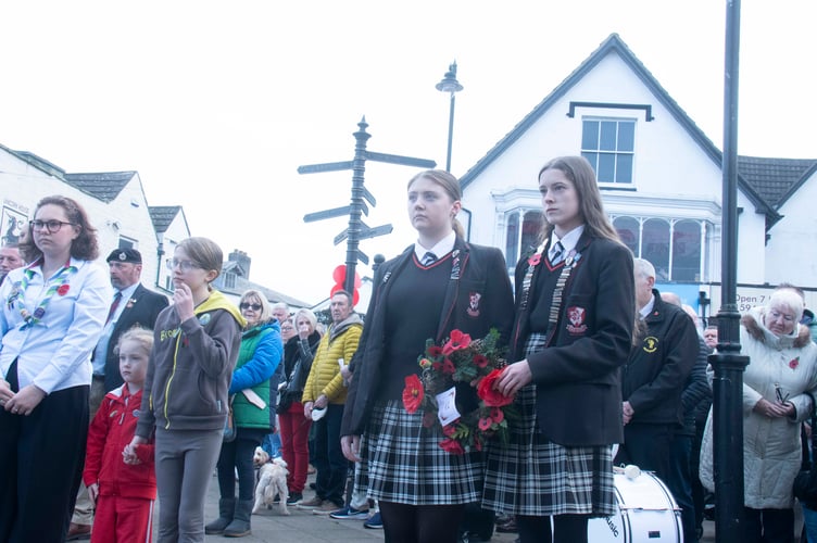 Pupils of Five Acres High School laid a wreath at Coleford.