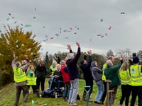 Flashmob launch daff bombs in Dymock