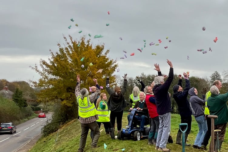Some of the daffodil bombs are launched.