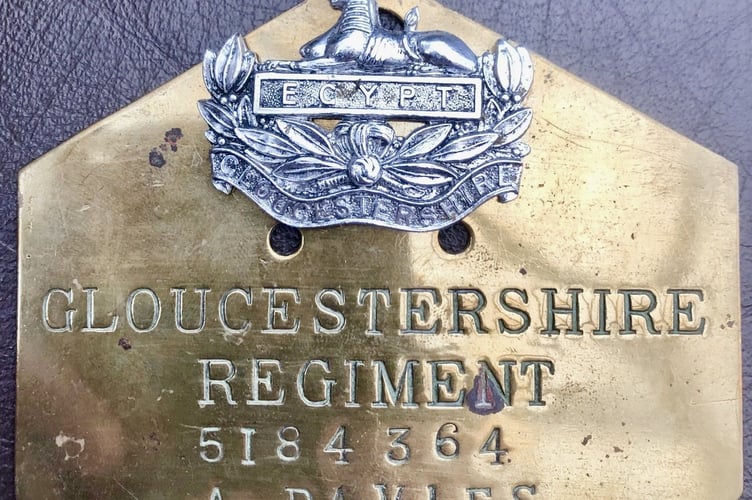 Private Davies's Gloucestershire Regiment identification tag.