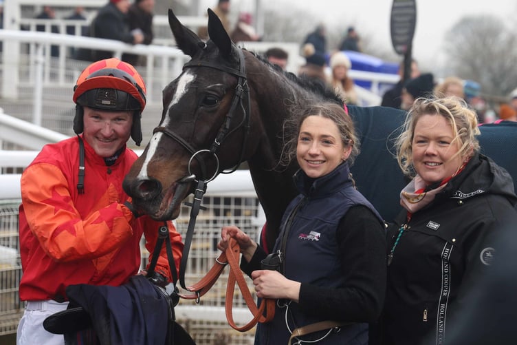 The Midwife team celebrate their win at Chepstow