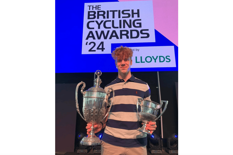 Ioan Hepburn with his British title cups