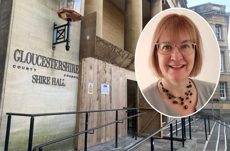 Gloucestershire Shire Hall with chief exec Jo Walker
