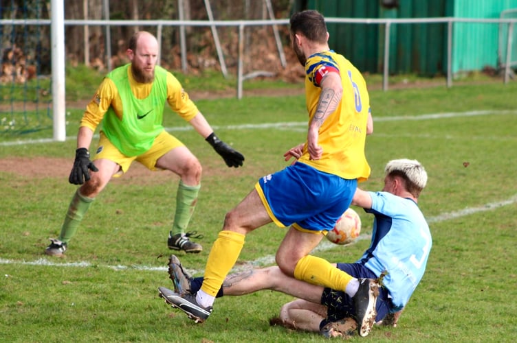 Monmouth create another goal scoring opportunity