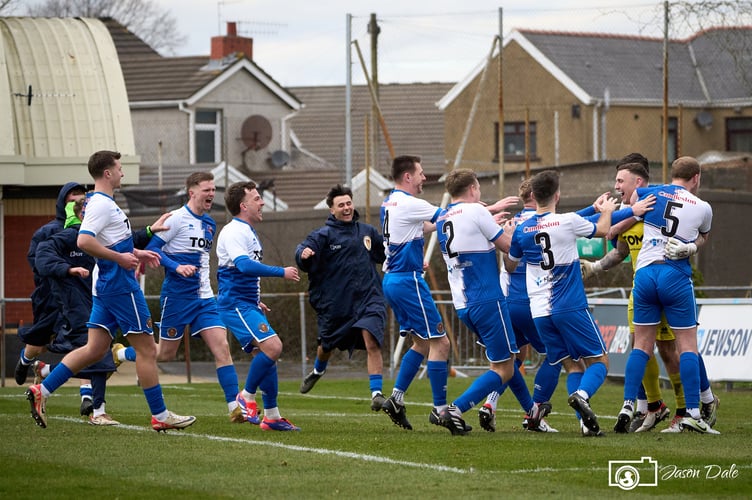 Chepstow players celebrate making the final
