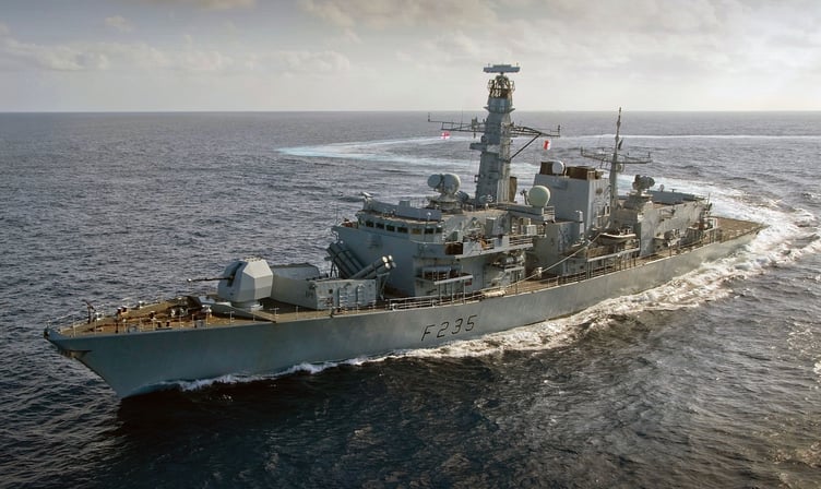 HMS Monmouth at sea in happier days
