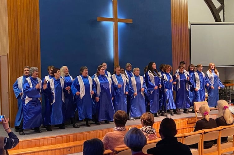 The French choir in concert at Coleford Baptist Church.
