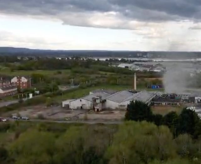 VIDEO: Smoke coming from former foundry in Lydney.