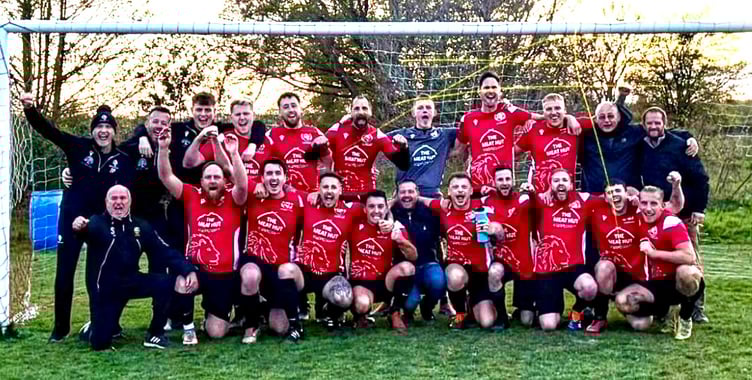 Longhope celebrate winning the North Gloucestershire One title