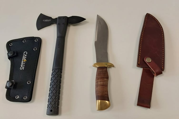 The knives and weapons handed into Chepstow police