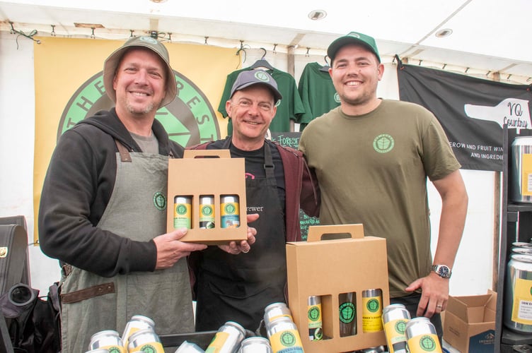 Nathan Laughton, director, Tim Kearsey, head brewer and  tap room manager Harry Wood of Lydney-baed Forest Brewery