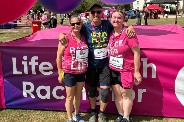Charlotte Brown, Kirsty and Paul ran the Race for Life in Gloucester