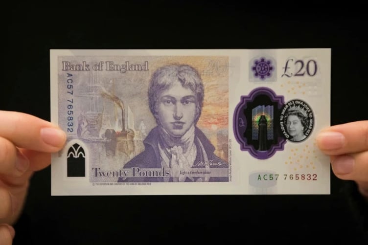 The £20 note with a Tintern Abbey 'arch
