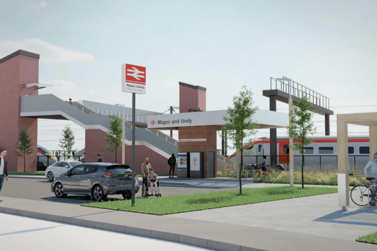 An artist's impression of the proposed Magor Station