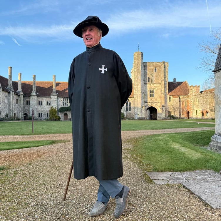 Brother John Green, 85, called in at Chepstow on his bus tour of the British coast, using nothing but his bus pass