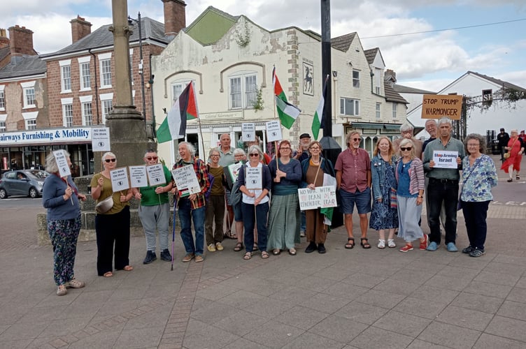 Protesters gathered in Coleford to oppose the war in Iran
