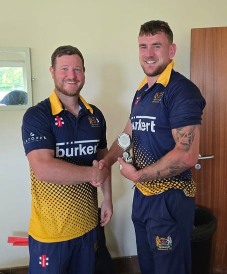 Matt Jones, right, and Adam Roberts both scored half centuries for Monmouth