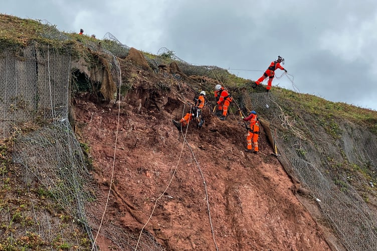 More work is needed to stabilise the cliffs near the railway in the Forest. Picture: Network Rail.