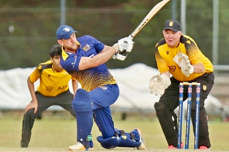 Matt Jones crashes a four for SEW 7 table toppers Monmouth against Mountain Ash
